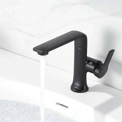 Varen Single Hole Single-Handle Bathroom Faucet with drain in Matte Black