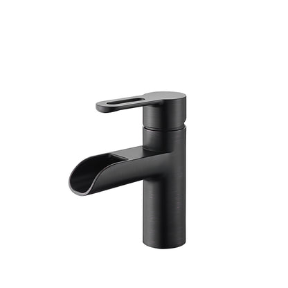 Waterfall Single Hole Single Handle Bathroom Vessel Sink Faucet with Drain in Oil Rubbed Bronze