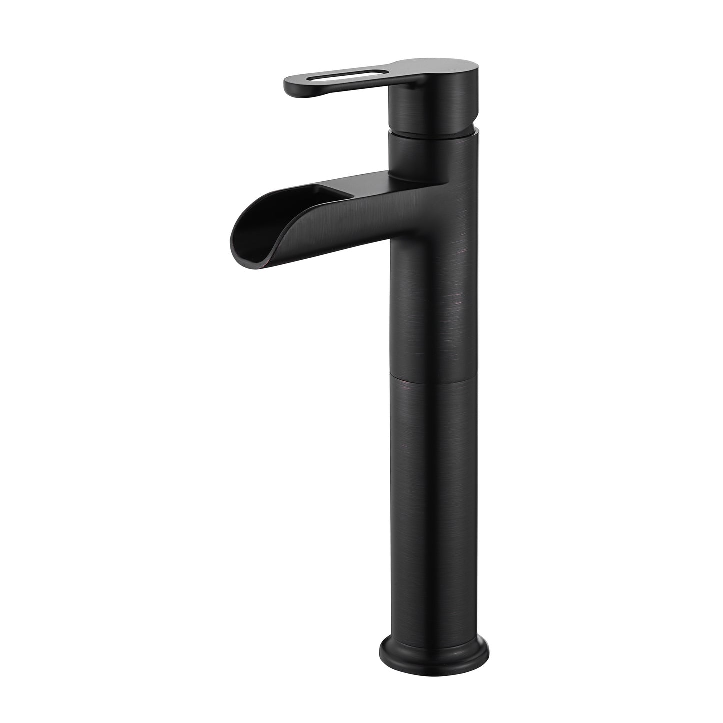 Waterfall Single Hole Single Handle Bathroom Vessel Sink Faucet with Drain in Oil Rubbed Bronze