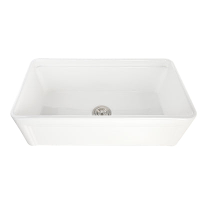 33 in. Farmhouse Apron Single Bowl Ceramic Kitchen Sink Workstation with Grid, Strainer, Colander, Rack, Cutting Board