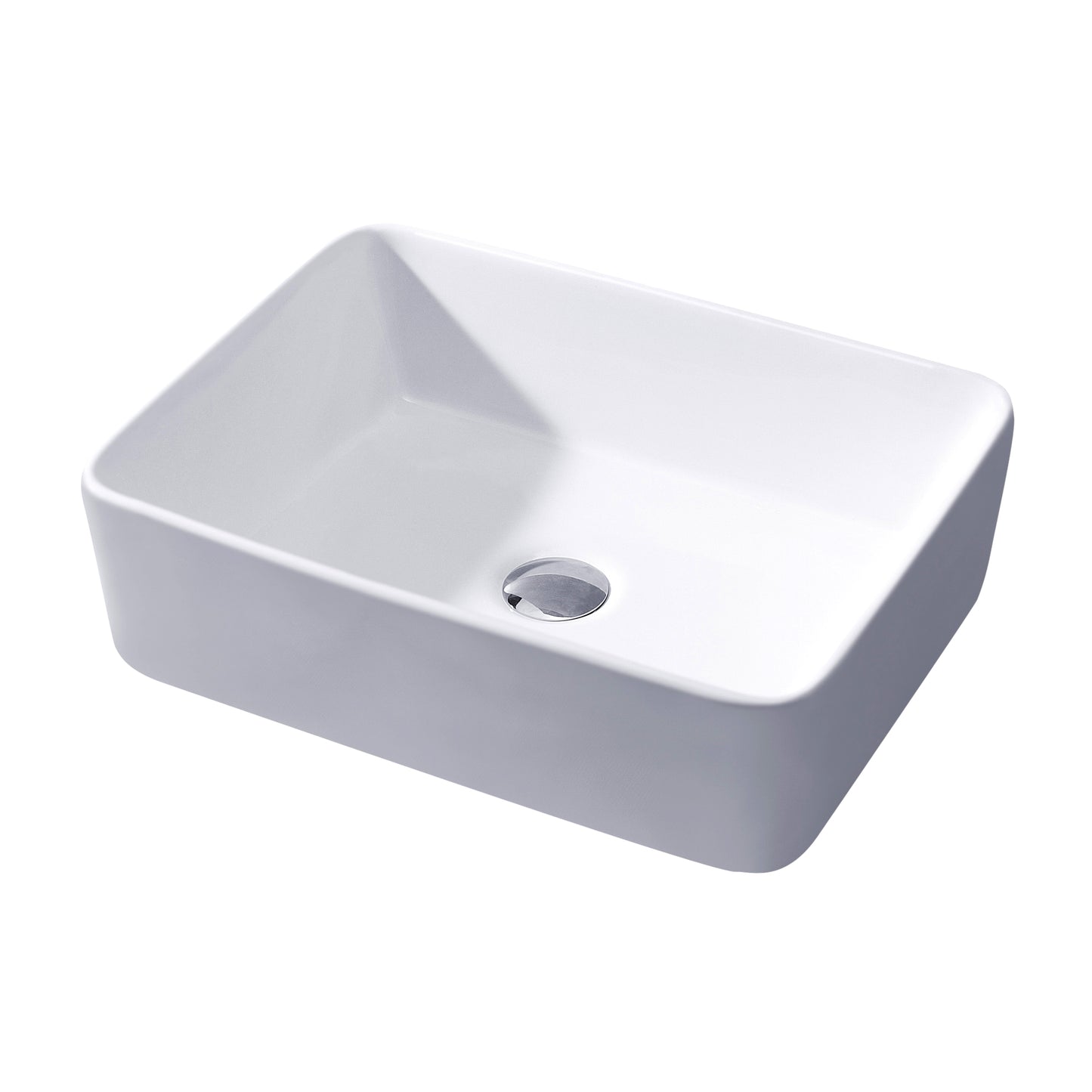 Rectangular 19 in. Bathroom Ceramic Vessel Sink Art Basin in White