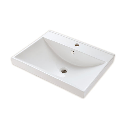 CS-029 Rectangular 24-1/2 in. Drop-In Ceramic Bathroom Sink in White