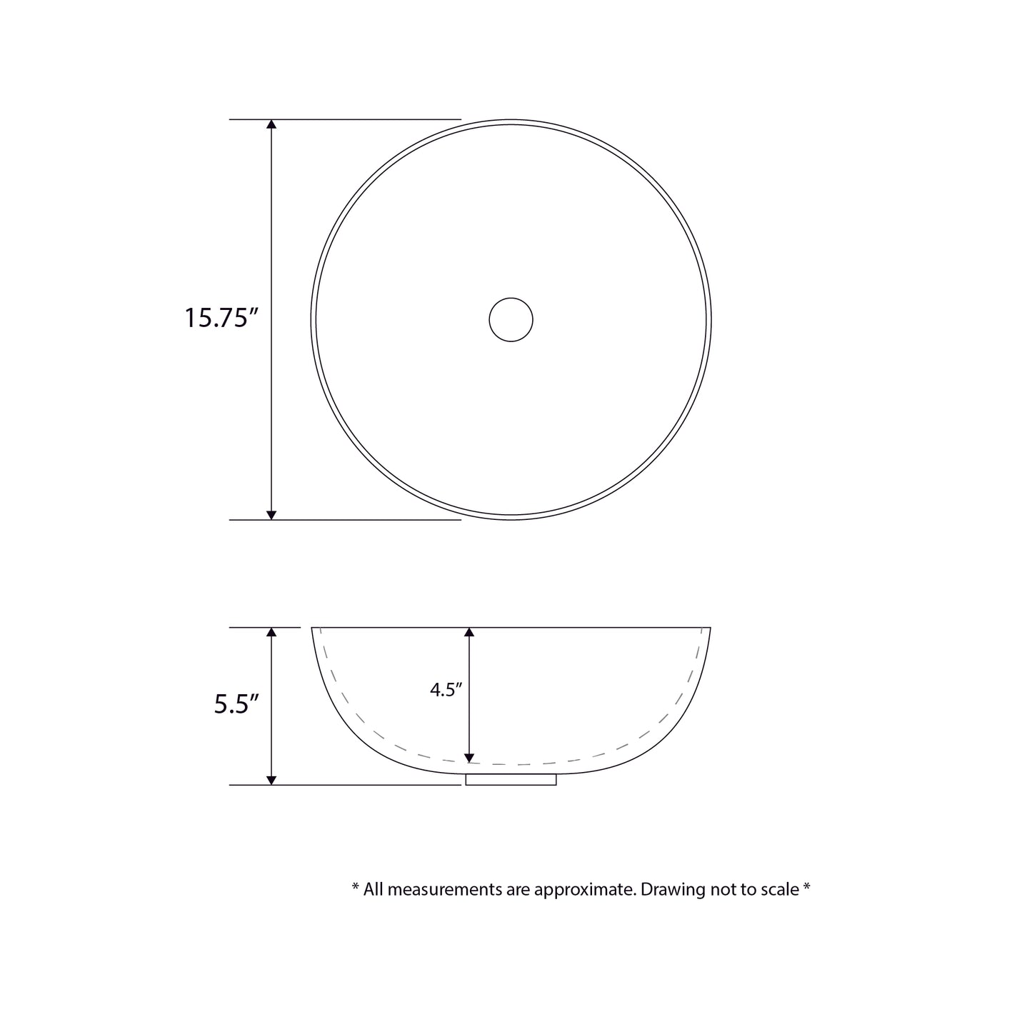 CS-030-MW Modern 18 in. Round Bathroom Ceramic Vessel Sink Art Basin in Matte White