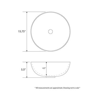 CS-030-MW Modern 18 in. Round Bathroom Ceramic Vessel Sink Art Basin in Matte White