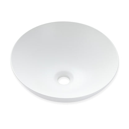 CS-030-MW Modern 18 in. Round Bathroom Ceramic Vessel Sink Art Basin in Matte White