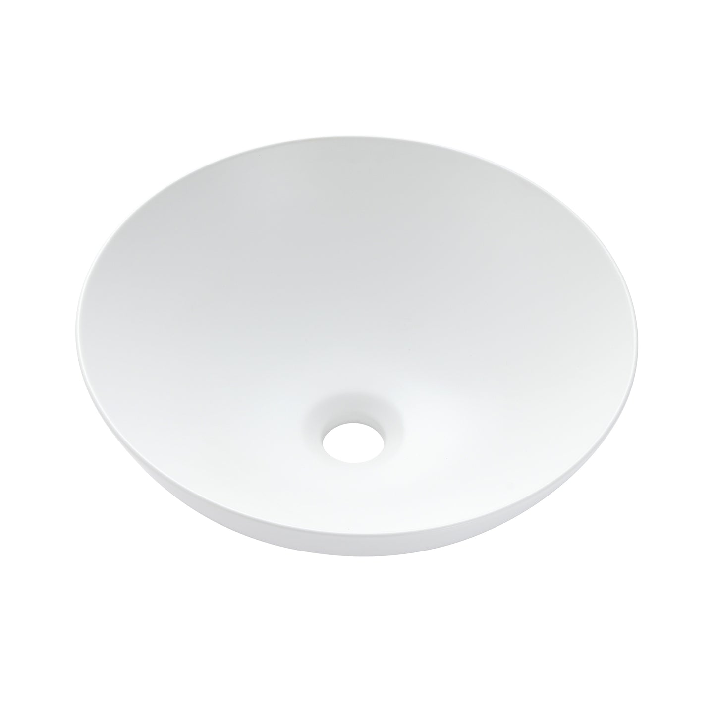 Modern 18 in. Round Bathroom Ceramic Vessel Sink Art Basin in Matte White