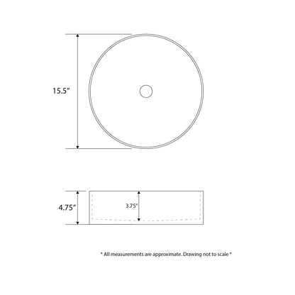 CS-031-MW Modern 18.5 in. Round Bathroom Ceramic Vessel Sink Art Basin in Matte White