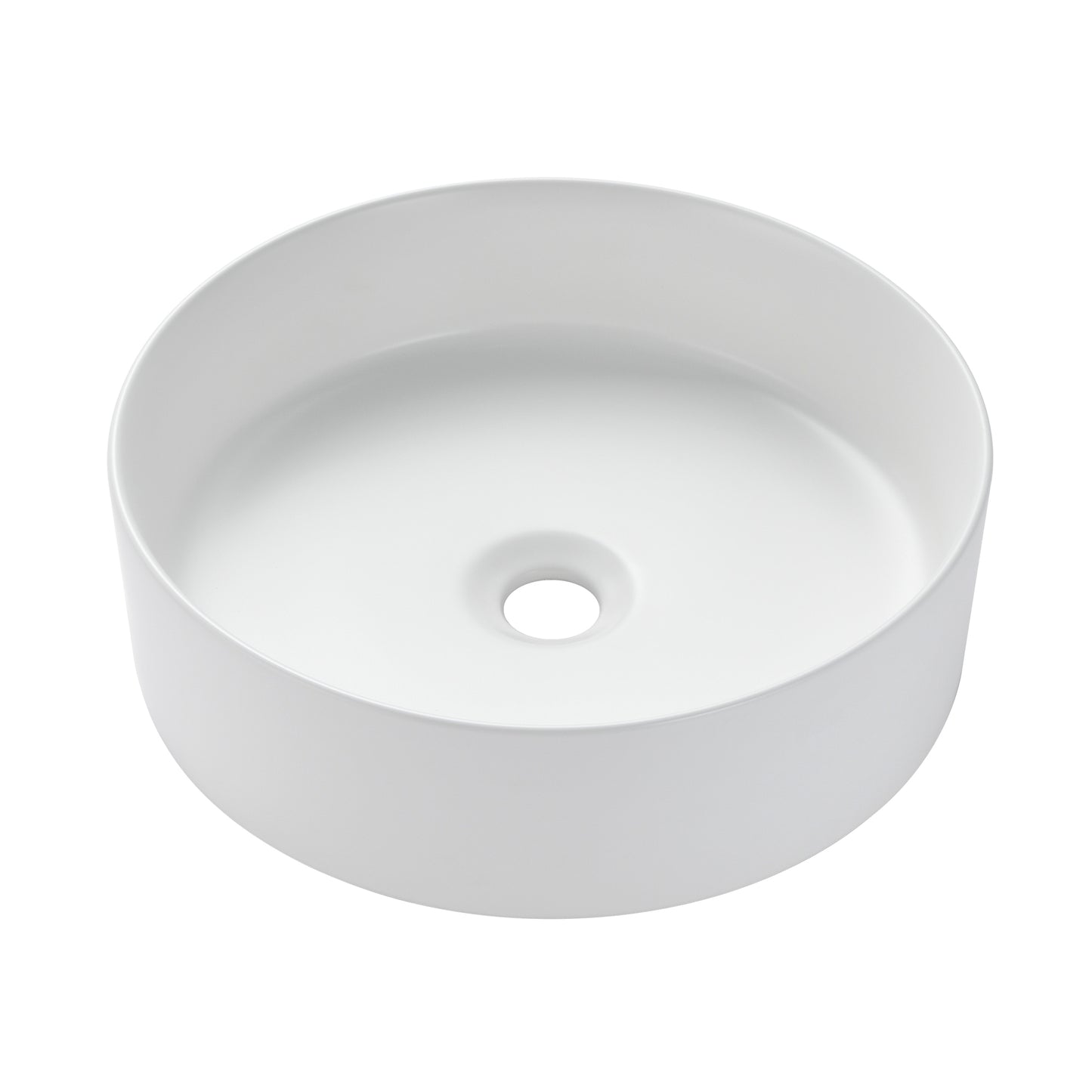 CS-031-MW Modern 18.5 in. Round Bathroom Ceramic Vessel Sink Art Basin in Matte White