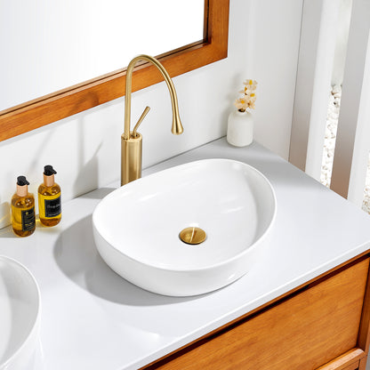 CS-032-GW Modern 22 in. Bathroom Ceramic Vessel Sink Art Basin in Glossy White