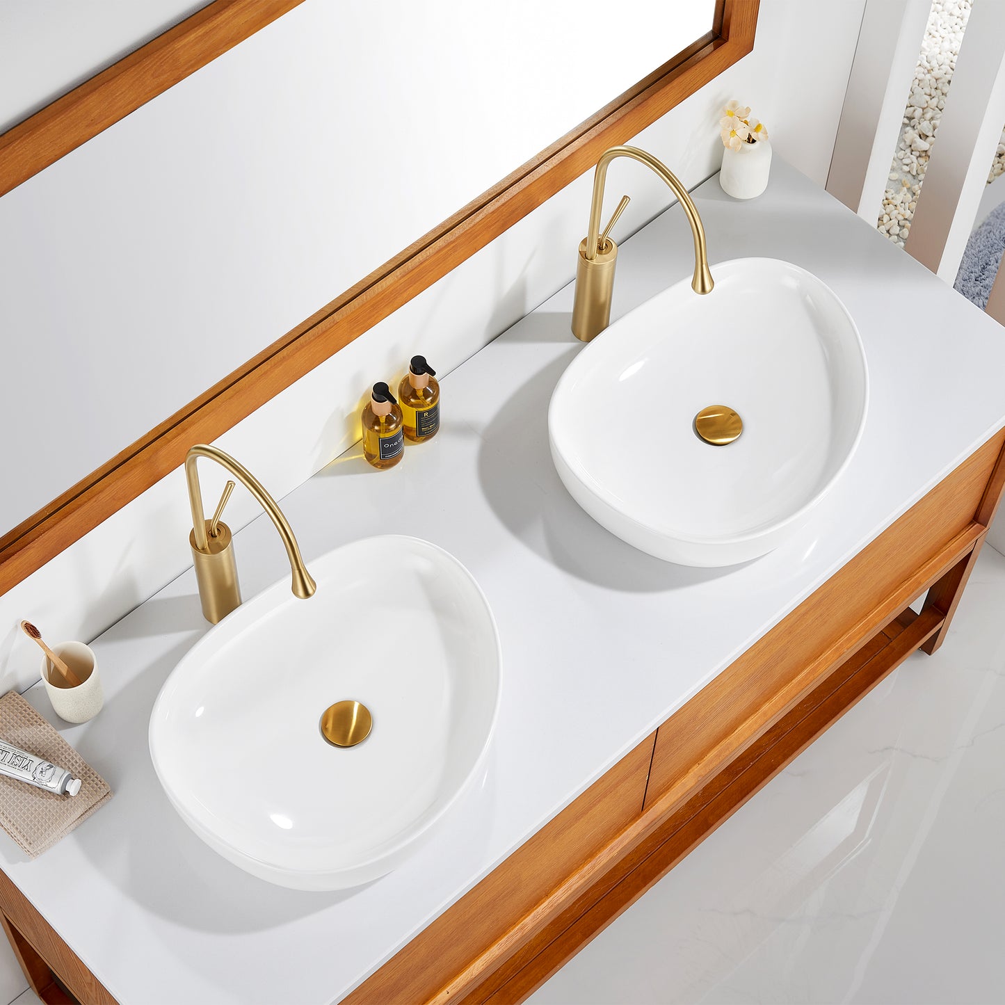 CS-032-GW Modern 22 in. Bathroom Ceramic Vessel Sink Art Basin in Glossy White