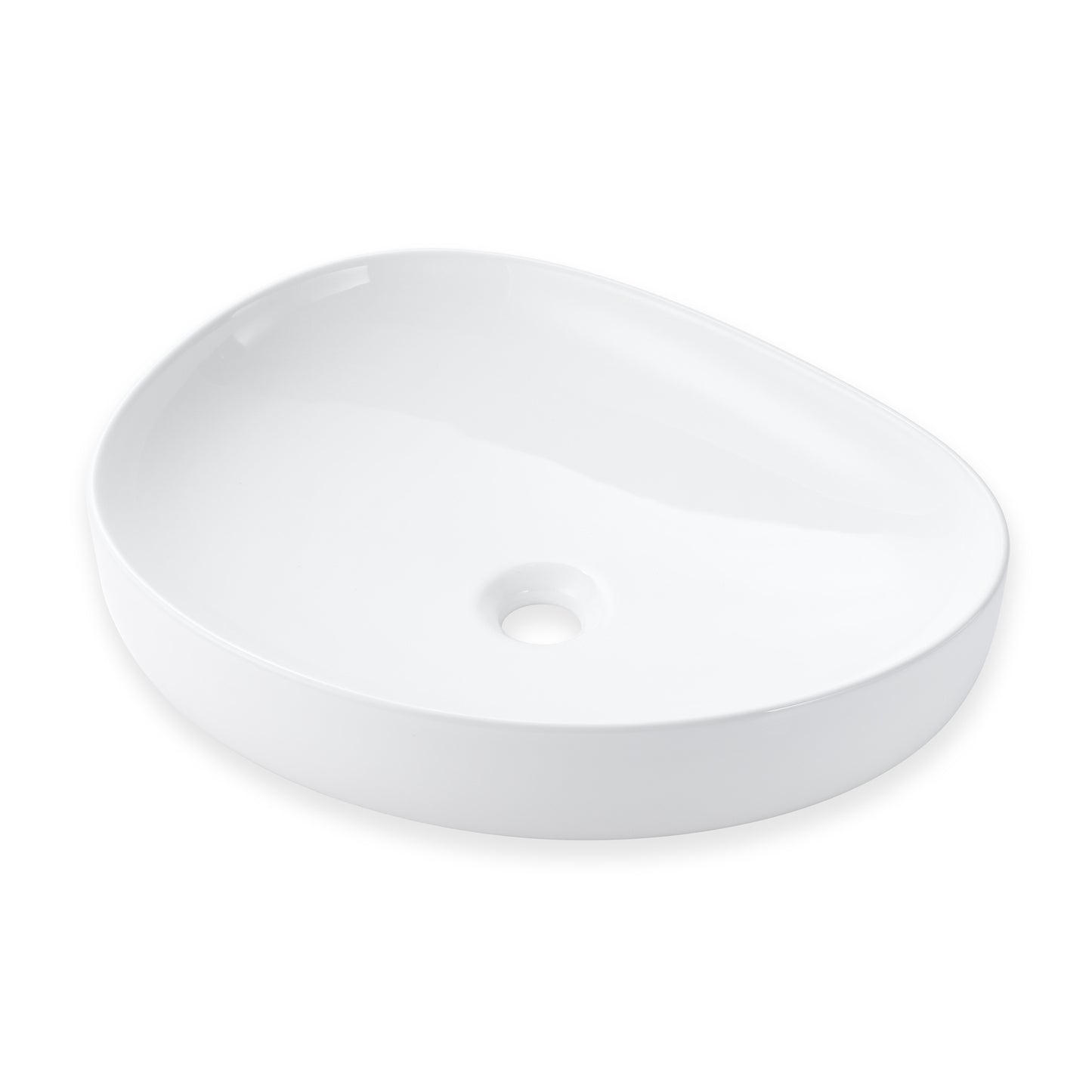 CS-032-GW Modern 22 in. Bathroom Ceramic Vessel Sink Art Basin in Glossy White