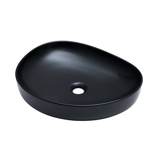 CS-032-MB Modern 22 in. Bathroom Ceramic Vessel Sink Art Basin in Matte Black