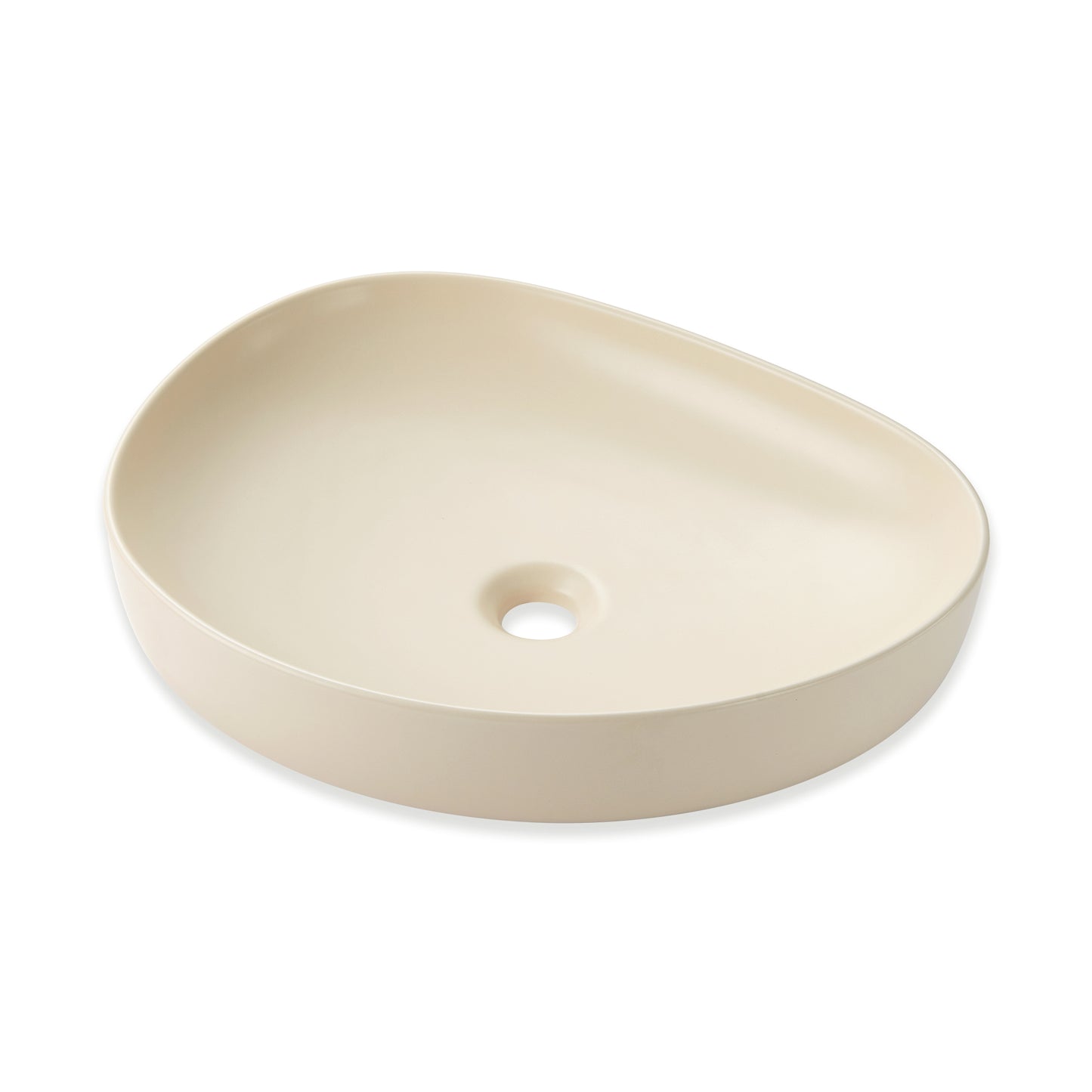 CS-032-MK Modern 22 in. Bathroom Ceramic Vessel Sink Art Basin in Matte Khaki