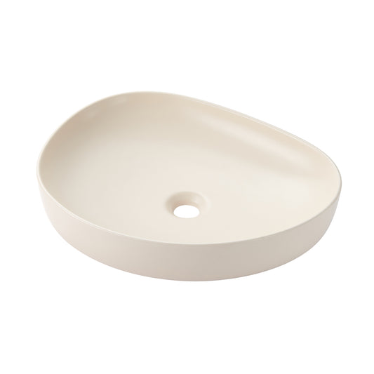 Modern 22 in. Bathroom Ceramic Vessel Sink Art Basin in Matte Khaki