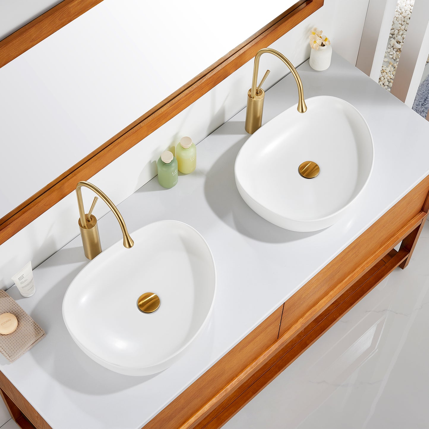 CS-032-MW Modern 22 in. Bathroom Ceramic Vessel Sink Art Basin in Matte White