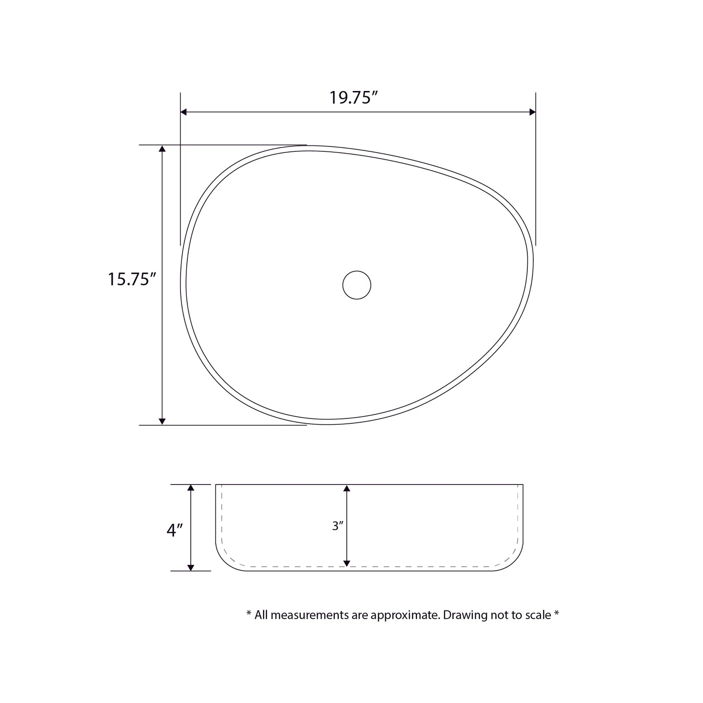 CS-032-MB Modern 22 in. Bathroom Ceramic Vessel Sink Art Basin in Matte Black