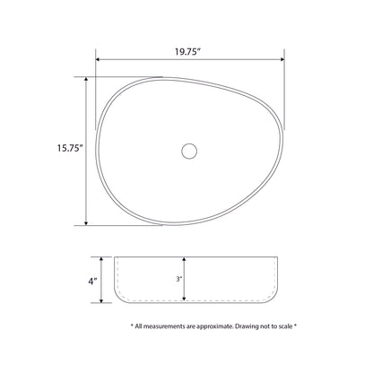 CS-032-MB Modern 22 in. Bathroom Ceramic Vessel Sink Art Basin in Matte Black