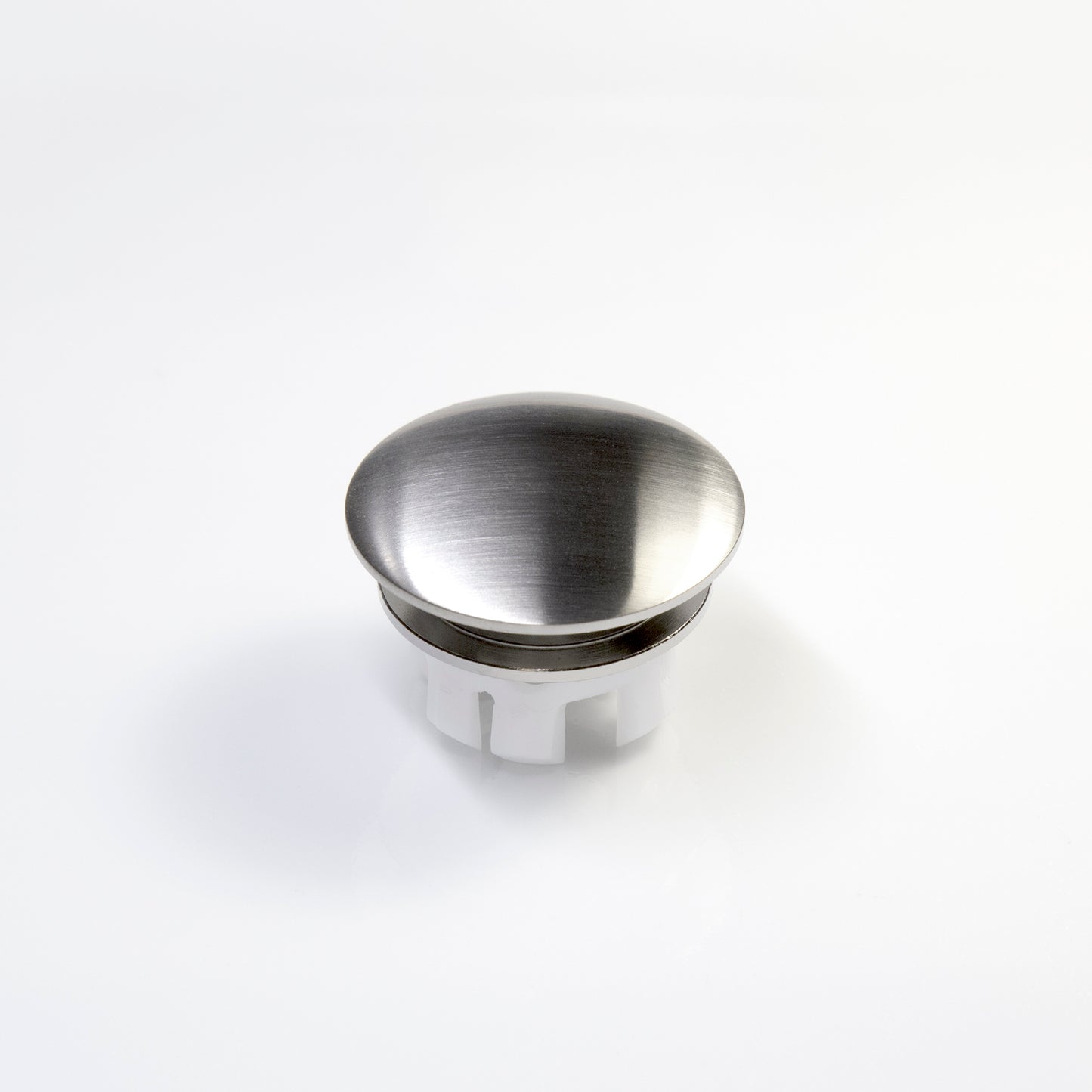 Round Overflow Cap Cover in Brushed Nickel