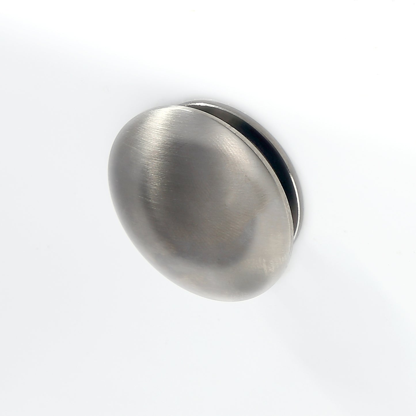 Round Overflow Cap Cover in Brushed Nickel