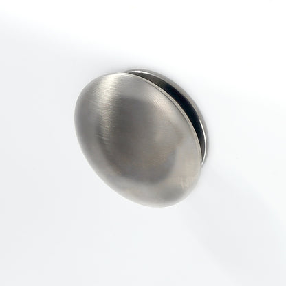 Round Overflow Cap Cover in Brushed Nickel