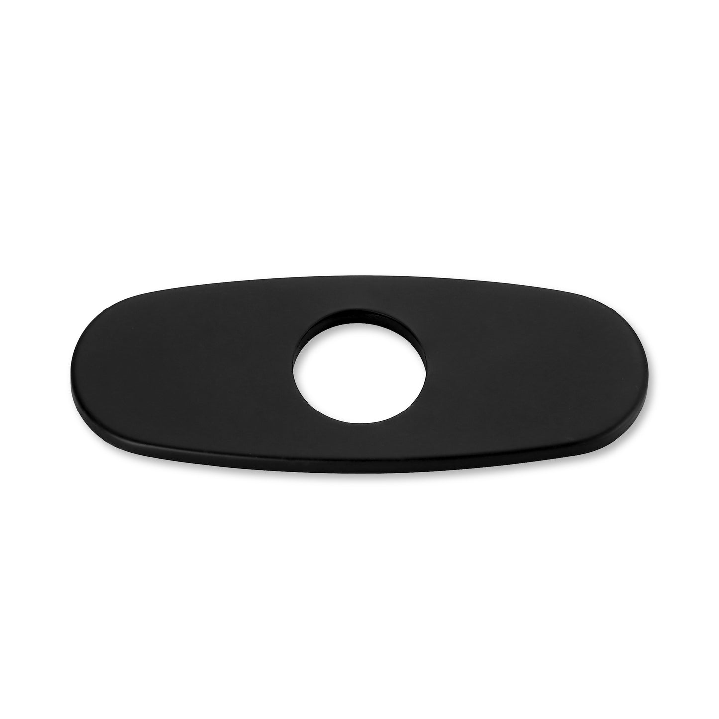 6.25 in. x 2.4 in. x 0.25 in. Brass Bathroom Vessel Vanity Sink Faucet Hole Cover Deck Plate Escutcheon in Matte Black