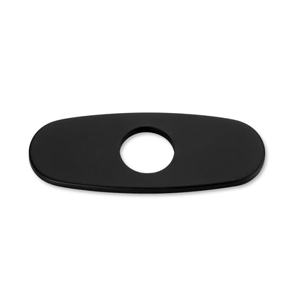 6.25 in. x 2.4 in. x 0.25 in. Brass Bathroom Vessel Vanity Sink Faucet Hole Cover Deck Plate Escutcheon in Matte Black