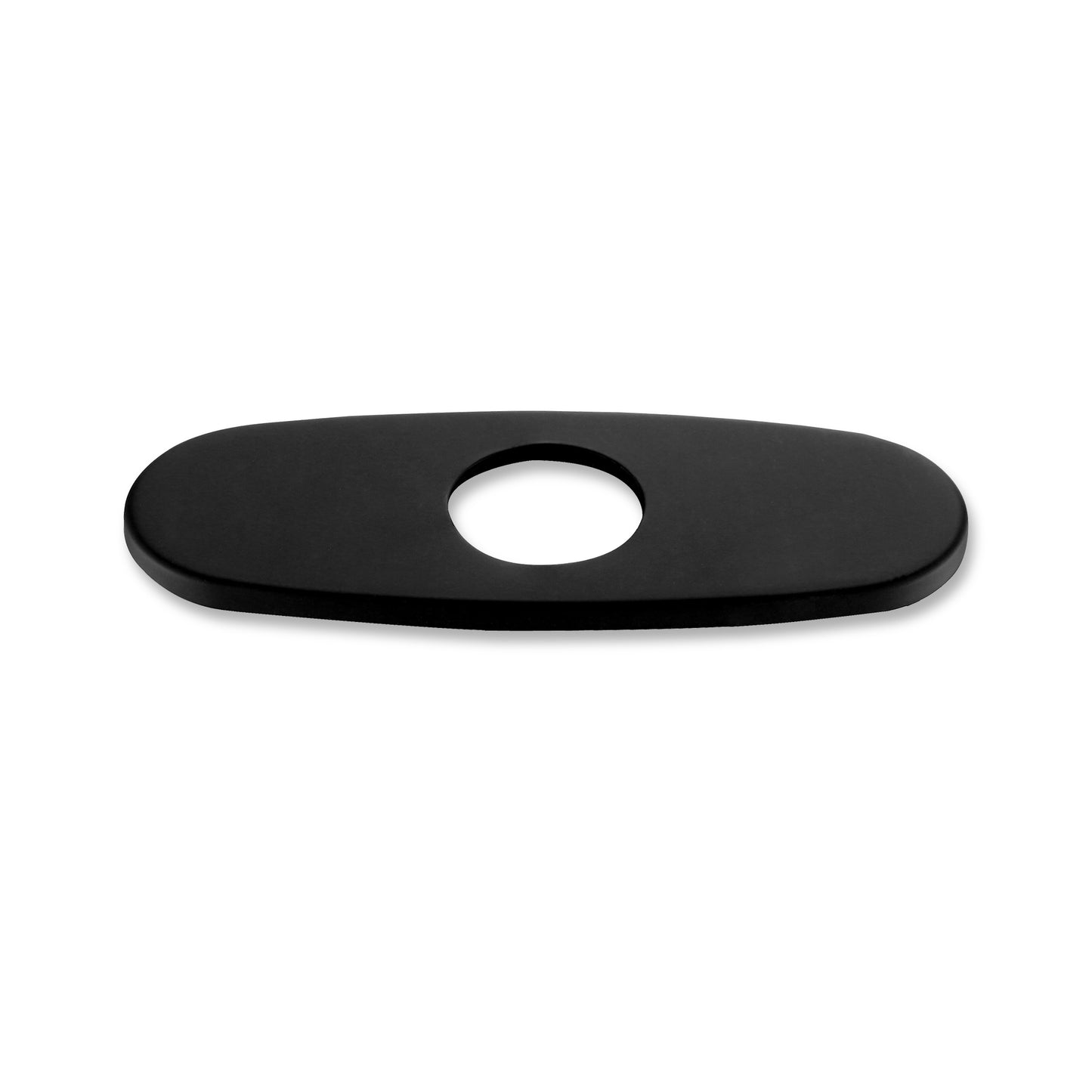 6.25 in. x 2.4 in. x 0.25 in. Brass Bathroom Vessel Vanity Sink Faucet Hole Cover Deck Plate Escutcheon in Matte Black