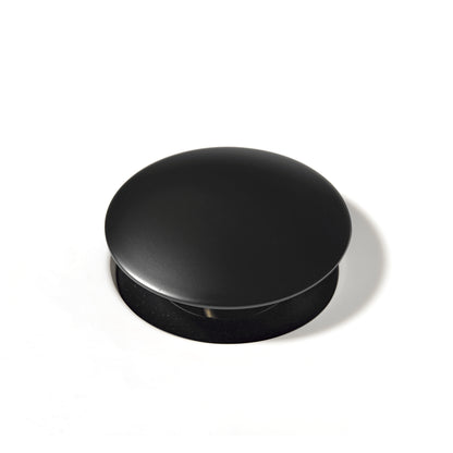 1-5/8 in. Brass Bathroom and Vessel Sink Push Pop-Up Drain Stopper with No Overflow in Matte Black