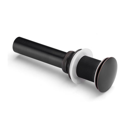 1-5/8 in. Brass Bathroom and Vessel Sink Push Pop-Up Drain Stopper with No Overflow in Oil Rubbed Bronze