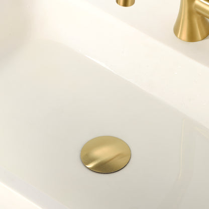 1-5/8 in. Brass Bathroom and Vessel Sink Push Pop-Up Drain Stopper With Overflow in Brushed Gold