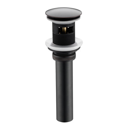 1-5/8 in. Brass Bathroom and Vessel Sink Push Pop-Up Drain Stopper With Overflow in Oil Rubbed Bronze