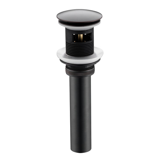 1-5/8 in. Brass Bathroom and Vessel Sink Push Pop-Up Drain Stopper With Overflow in Oil Rubbed Bronze