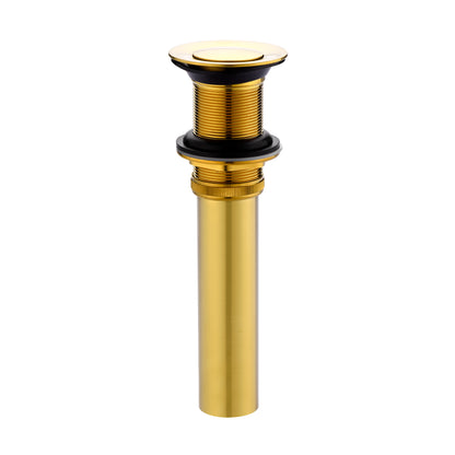 1-1/2 in. Brass Bathroom and Vessel Sink Push Pop-Up Drain Stopper with No Overflow in Brushed Gold