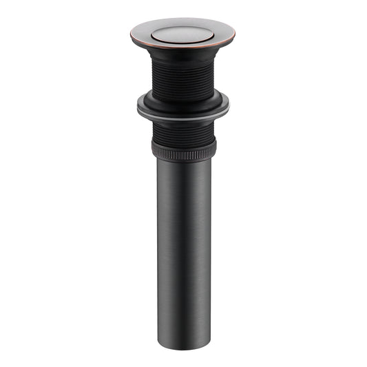 1-1/2 in. Brass Bathroom and Vessel Sink Push Pop-Up Drain Stopper with No Overflow in Oil Rubbed Bronze