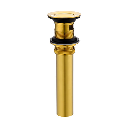 1-1/2 in. Brass Bathroom and Vessel Sink Push Pop-Up Drain Stopper With Overflow in Brushed Gold