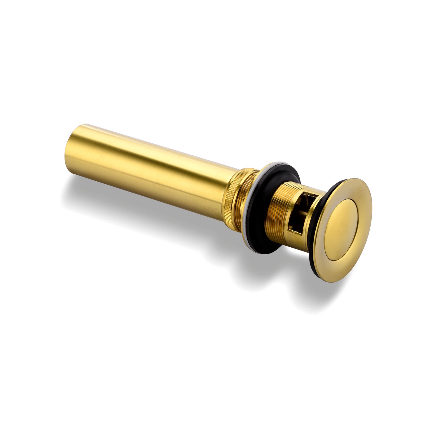 1-1/2 in. Brass Bathroom and Vessel Sink Push Pop-Up Drain Stopper With Overflow in Brushed Gold