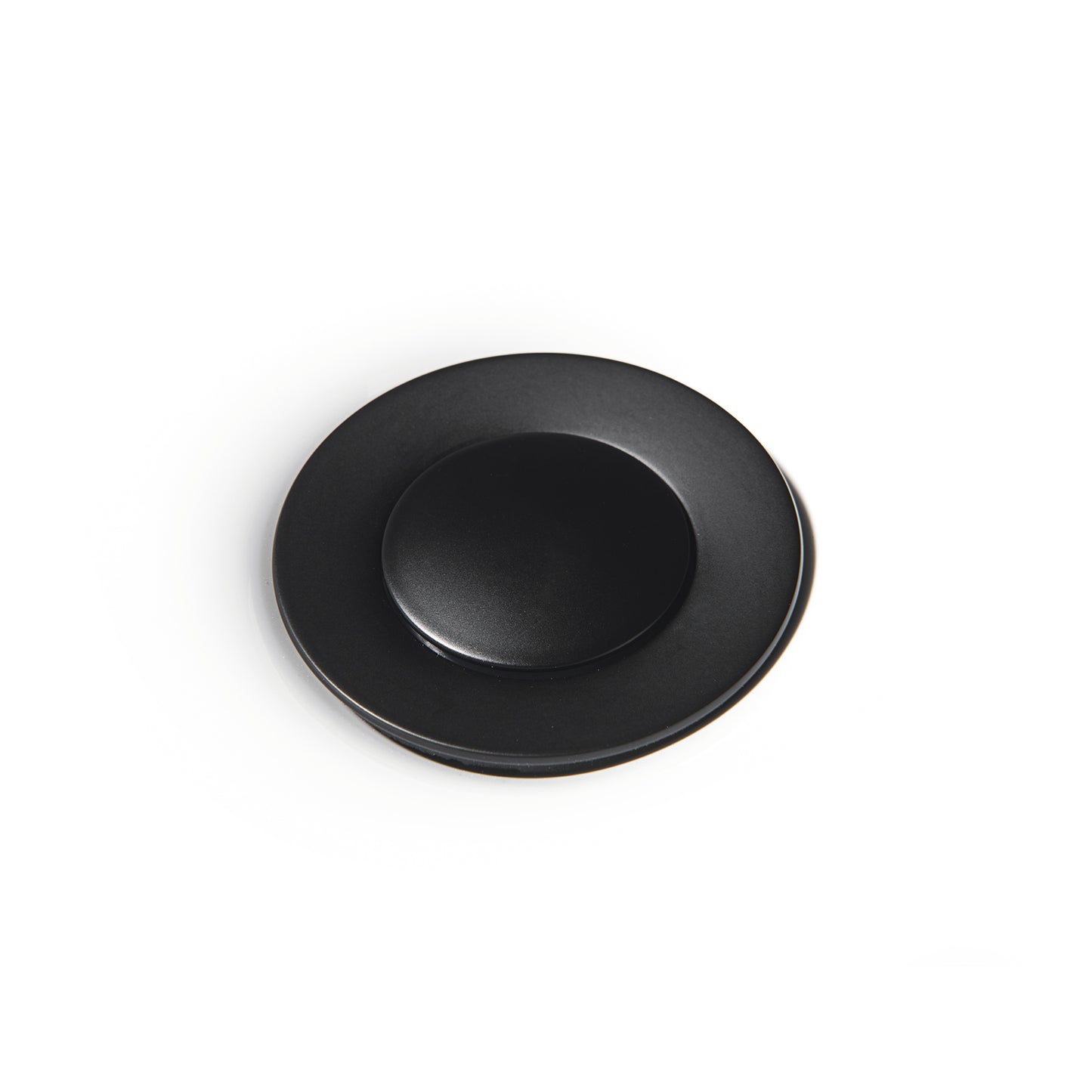 1-1/2 in. Brass Bathroom and Vessel Sink Push Pop-Up Drain Stopper With Overflow in Matte Black