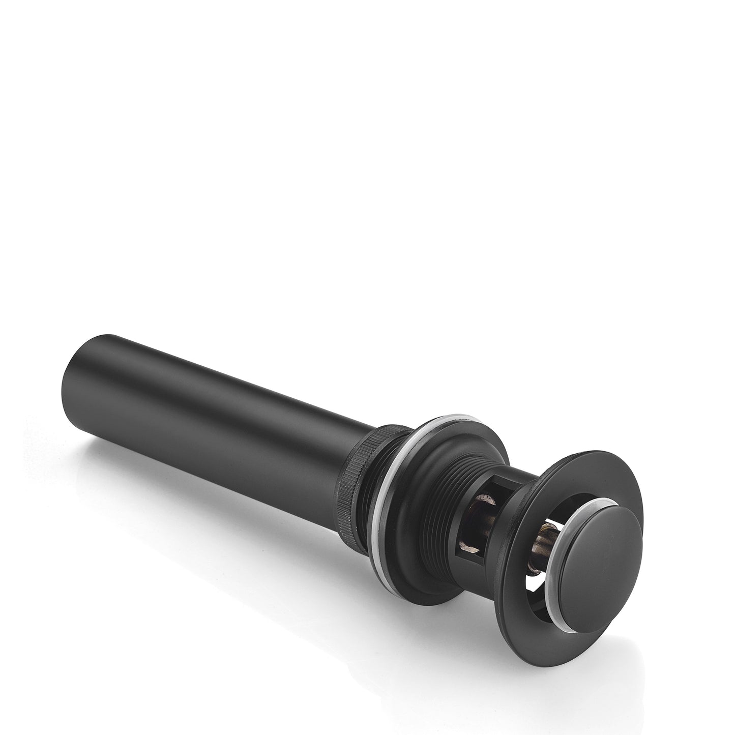 1-1/2 in. Brass Bathroom and Vessel Sink Push Pop-Up Drain Stopper With Overflow in Matte Black