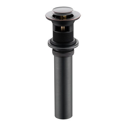 DS04-TO 1-1/2 in. Brass Bathroom and Vessel Sink Push Pop-Up Drain Stopper With Overflow in Oil Rubbed Bronze