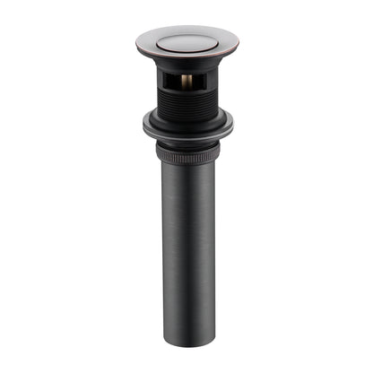 DS04-TO 1-1/2 in. Brass Bathroom and Vessel Sink Push Pop-Up Drain Stopper With Overflow in Oil Rubbed Bronze