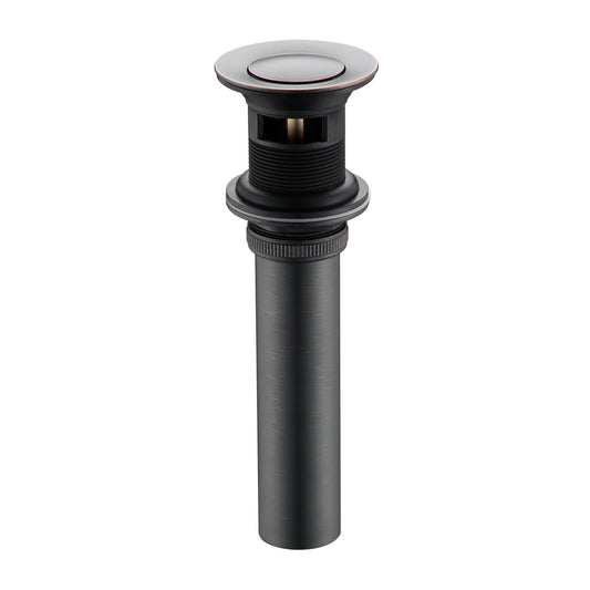 1-1/2 in. Brass Bathroom and Vessel Sink Push Pop-Up Drain Stopper With Overflow in Oil Rubbed Bronze