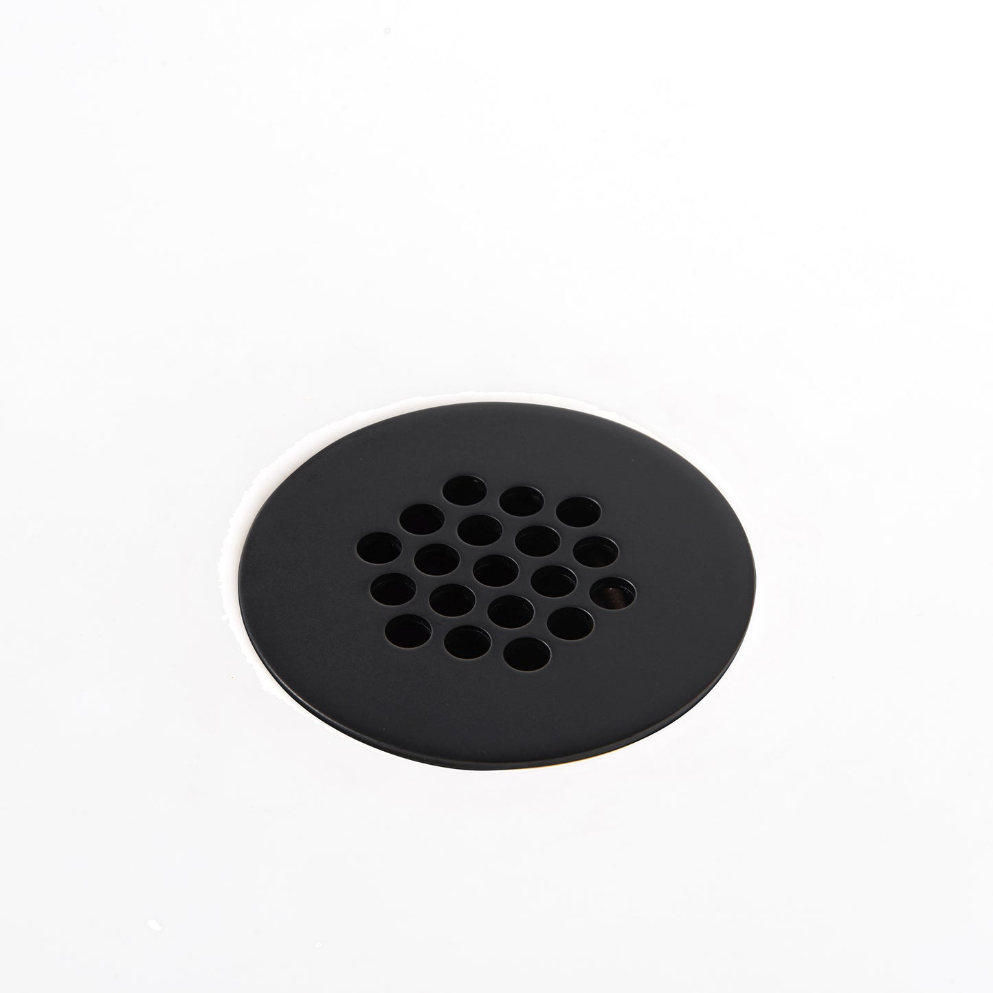 1-1/2 in. Brass Bathroom and Vessel Sink Grid Drain Stopper Strainer with No Overflow in Matte Black