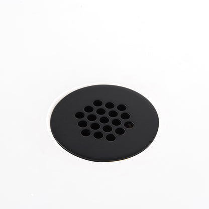 1-1/2 in. Brass Bathroom and Vessel Sink Grid Drain Stopper Strainer with No Overflow in Matte Black