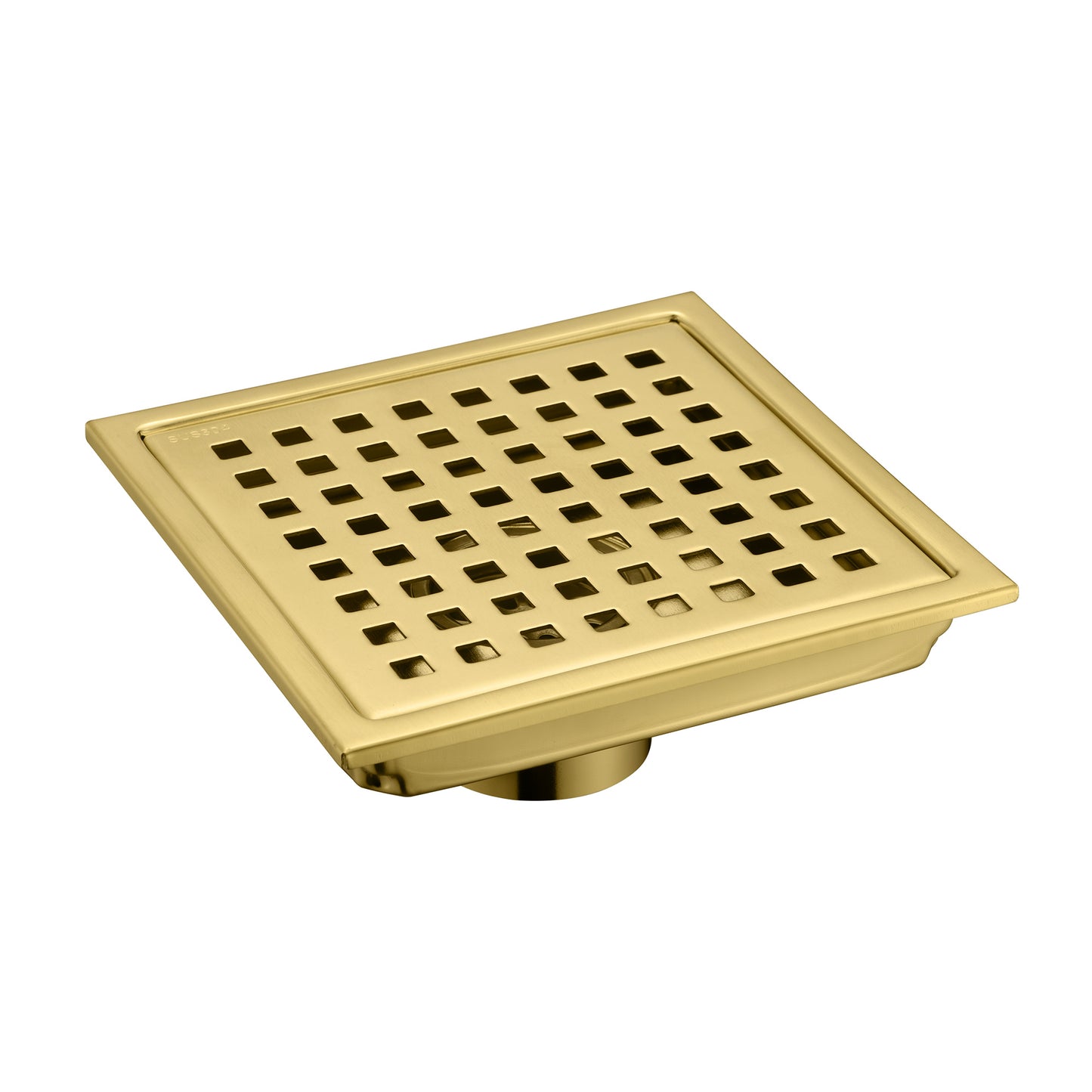 6 in. x 6 in. Stainless Steel Square Shower Drain in Brushed Gold