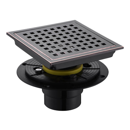 6 in. x 6 in. Stainless Steel Square Shower Drain in Oil Rubbed Bronze