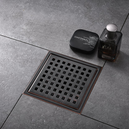 6 in. x 6 in. Stainless Steel Square Shower Drain in Oil Rubbed Bronze