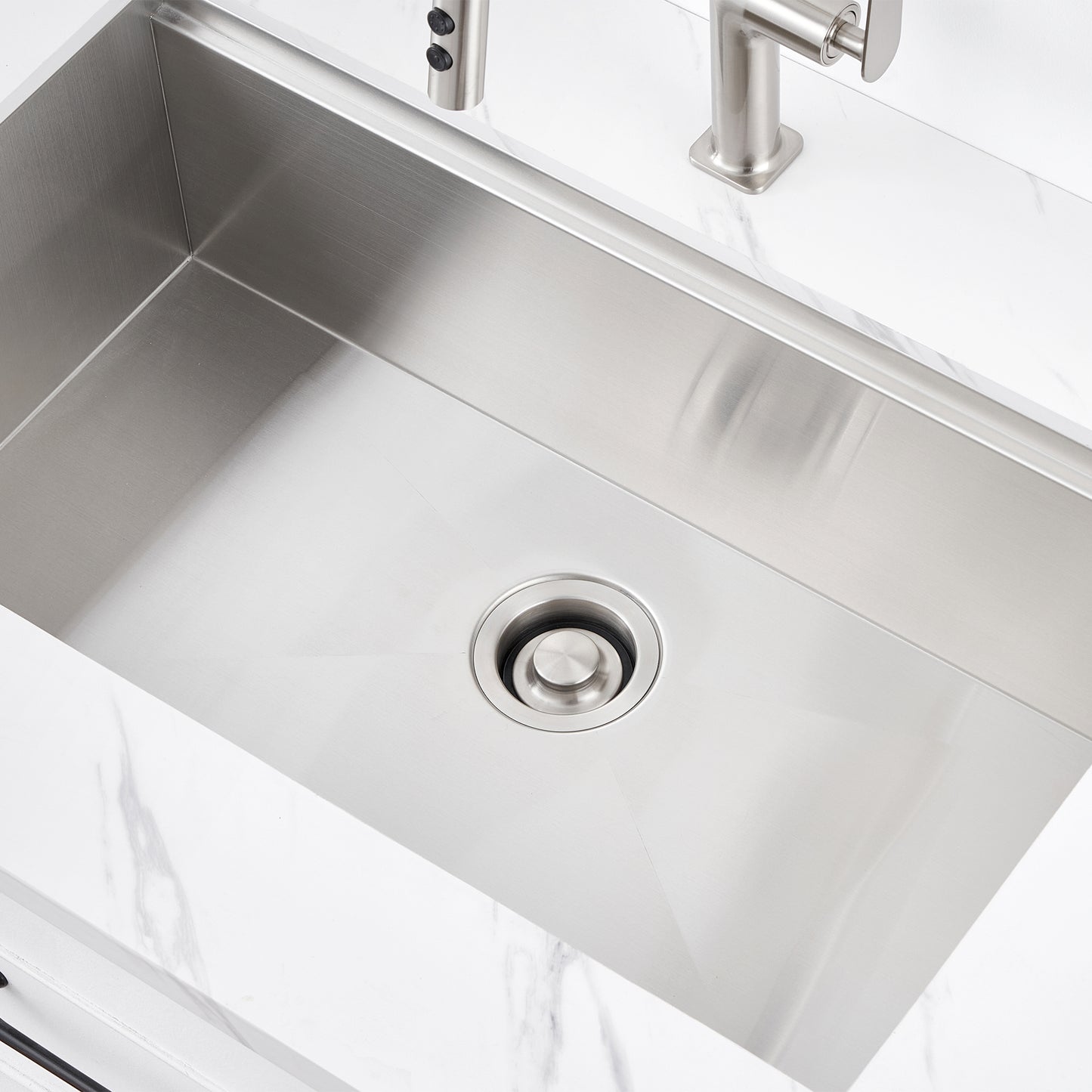 Kitchen Sink Garbage Disposal Flange and Stopper in Brushed Stainless Steel