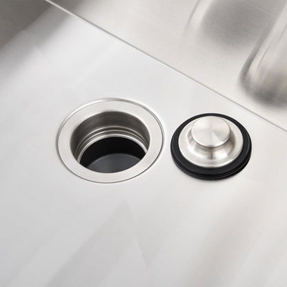 Kitchen Sink Garbage Disposal Flange and Stopper in Brushed Stainless Steel