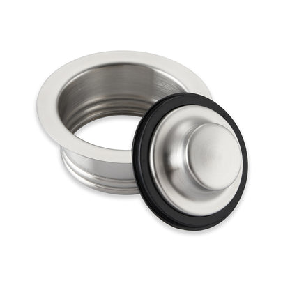 Kitchen Sink Garbage Disposal Flange and Stopper in Brushed Stainless Steel