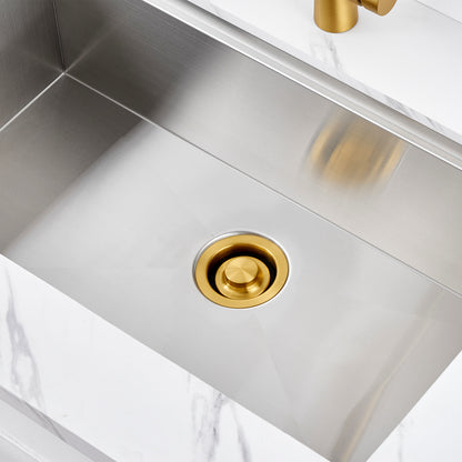 Kitchen Sink Garbage Disposal Flange and Stopper in Brushed Gold